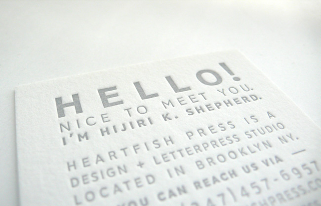 Heartfish Press Business Card