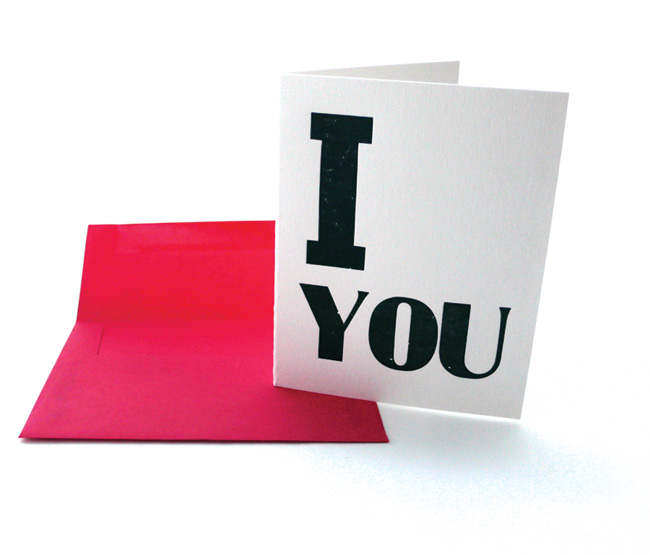 I__YOU letterpress card