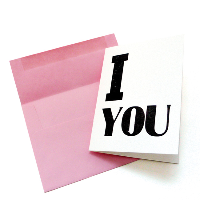 I__YOU letterpress card