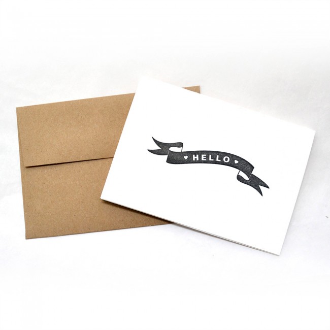 Letterpress Hello Note Cards