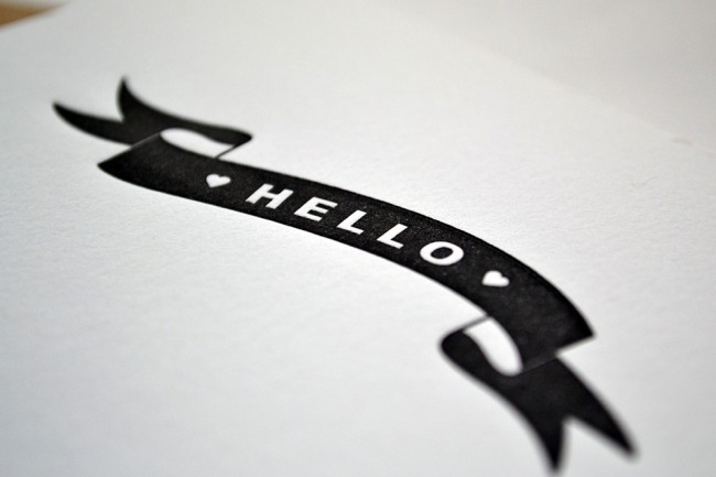 Letterpress Hello Note Cards