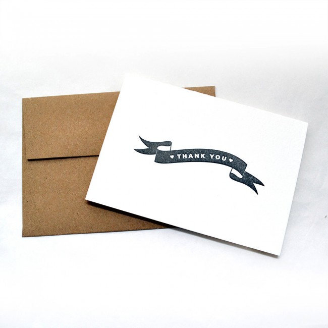 Letterpress Thank You Note Cards